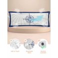 thumbnail image 2 of Long Body Pillowcase, Coastal Abstract Art Retro Silk Pillow Cases for Hair and Skin with Zipper, Blue Compass Nautical Soft Breathable Cooling Pillow Cover for Women, 20 x 54 Inches, 2 of 6