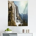 thumbnail image 1 of Nature Tapestry, Yosemite Falls Mountain Sunshine Alpine Trees Dramatic Natural Wilderness Landscape, Fabric Wall Hanging Decor for Bedroom Living Room Dorm, 5 Sizes, Green, by Ambesonne, 1 of 1