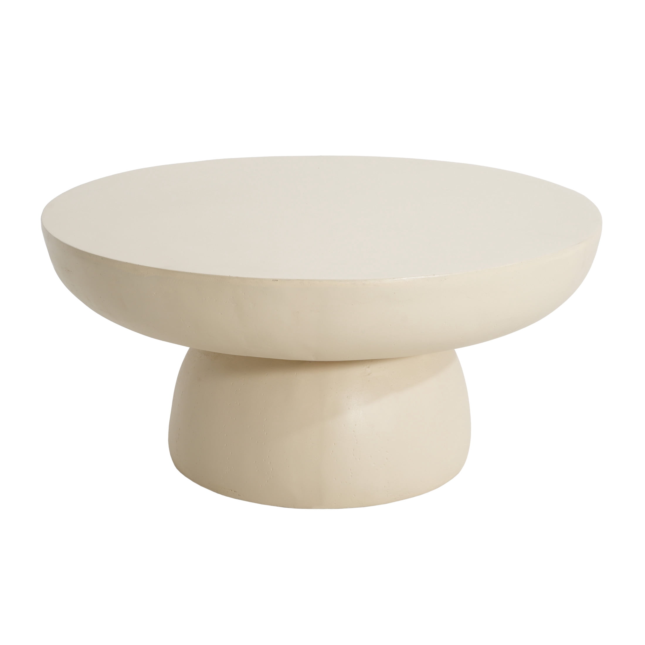 Christopher Knight Home 27.5" Round MGO Coffee Table, Indoor/Outdoor Modern Accent Table, Cream Off-White Finish