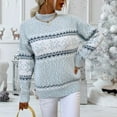 thumbnail image 5 of Women's Pullover Sweater Christmas Snowflake Turtleneck Holiday Knit Pullover for Cozy Winter Style, 5 of 9