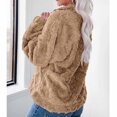 thumbnail image 5 of Lenpel Women's Fleece Sweatshirts Long Sleeve Quarter Zip Lapel Fuzzy Pullover Outwear Witer Warm Plush Sweaters, 5 of 5