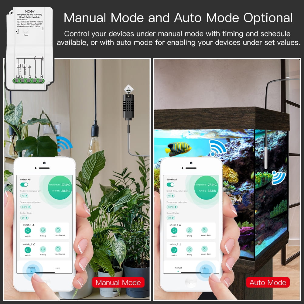 WiFi Control Monitor Temperature Humidity Countdown Repeat Single Timing Smart