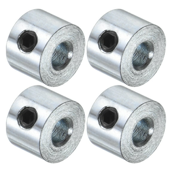 4 Packs Set Screw Collars 1/8" Bore Carbon Steel Shaft Collars, 3/8" OD, 1/4" Width Axle Collar Clamp