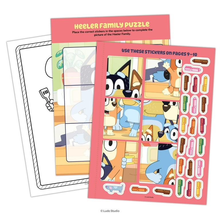 Bluey 32-Page Sticker and Activity Book, Over 200 Stickers