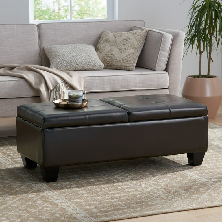 Chocolate brown storage sale ottoman