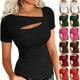 thumbnail image 1 of Blusas para mujer,Blusa de lentejuelas para mujer, manga corta, cuello en V, camisa informal de poliéster, corte holgado, para fiesta, sopatenor, 1 of 7