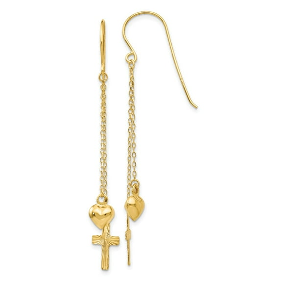 14K Yellow Gold Earring Drop & Dangle Women'S 51 mm 8