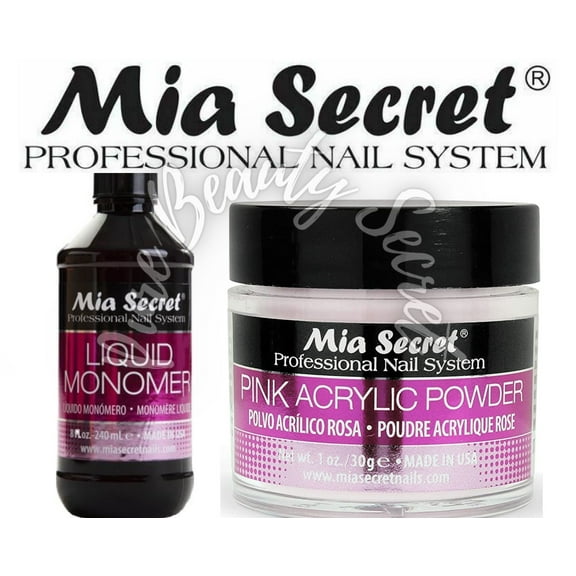 Mia Secret Liquid Monomer 8 oz and PINK Powder 1 oz