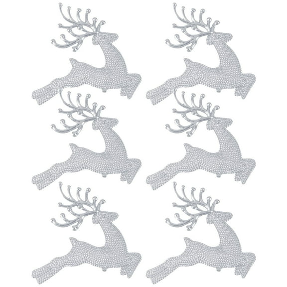 HCTSHG 6 PCS Jumping Deer Pendant, 2.36 Inch Cute Plastic Christmas Elk Ornaments for Xmas Tree Decor, Festive Home and Party Christmas Decoration