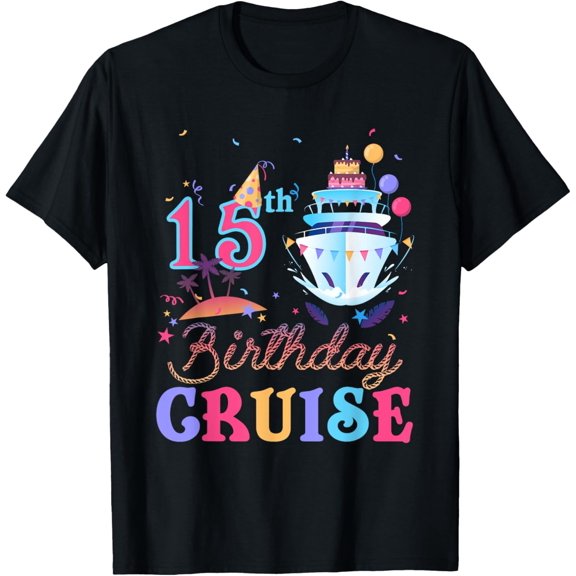 Sam Soft 15Th Birthday Cruise Vacation Squad 2024 15 Years Old Bday T-Shirt Full Size S-5XL
