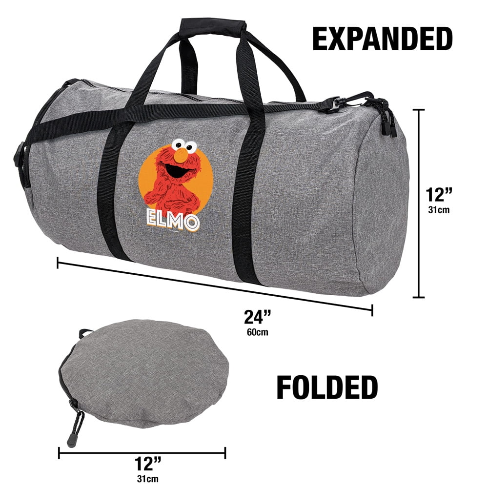 Sesame Street Elmo Scribble Lightweight Duffel Bag for Sports and Gym Packable for Travel