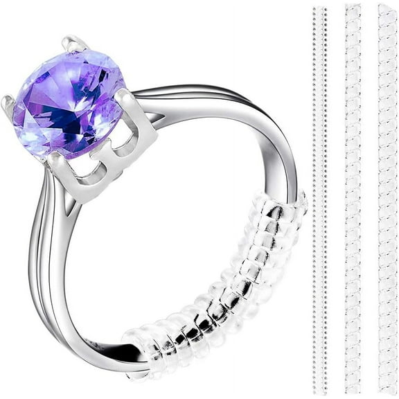 Ring Size Adjuster - 5pcs Clear Ring Sizer Adjuster for Loose Rings, Spiral Silicone Tightener Set, Invisible Ring Guards