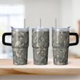 thumbnail image 2 of Camo 20oz Stainless Steel Tumbler with Handle and Straw – Insulated Travel Cup with Sliding Lid, 360° Full Wrap Printed Mug for Home, Outdoor & Sports Use, Camouflage, 2 of 6
