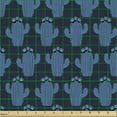 thumbnail image 2 of Ambesonne Navy Blue Fabric by the Yard Upholstery, Continued Cactus Shapes, 10 Yards, Dark Night Blue, 2 of 5