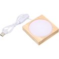 thumbnail image 1 of PATIKIL 4x4 Inch Wooden LED Light Base, Wood Light Display Base Stand Lighting with Switch for 3D Crystal Glass Aroma Stone Art, Colorful Light, 1 of 1