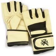 Buckskin Weightlifting Glove With Leather Wrist Wrap