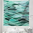 thumbnail image 1 of Seafoam Tapestry, Stained Glass Pattern with Wavy Lines and Mosaic Abstract Geometric Composition, Fabric Wall Hanging Decor for Bedroom Living Room Dorm, 5 Sizes, Multicolor, by Ambesonne, 1 of 1