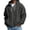 204#Black, variant on Mens Waffle Knit Hoodies Full Zip Up Long Sleeve Drawstring Hooded Sweatshirts Loose Fit Comfort Stylish Jacket