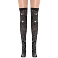 thumbnail image 3 of Penkiiy Bas Cuisses Femmes Filles Imprimé Toile d'Araignée Genou Bas de Fête Bas en Soie Collants Noirs, 3 of 5