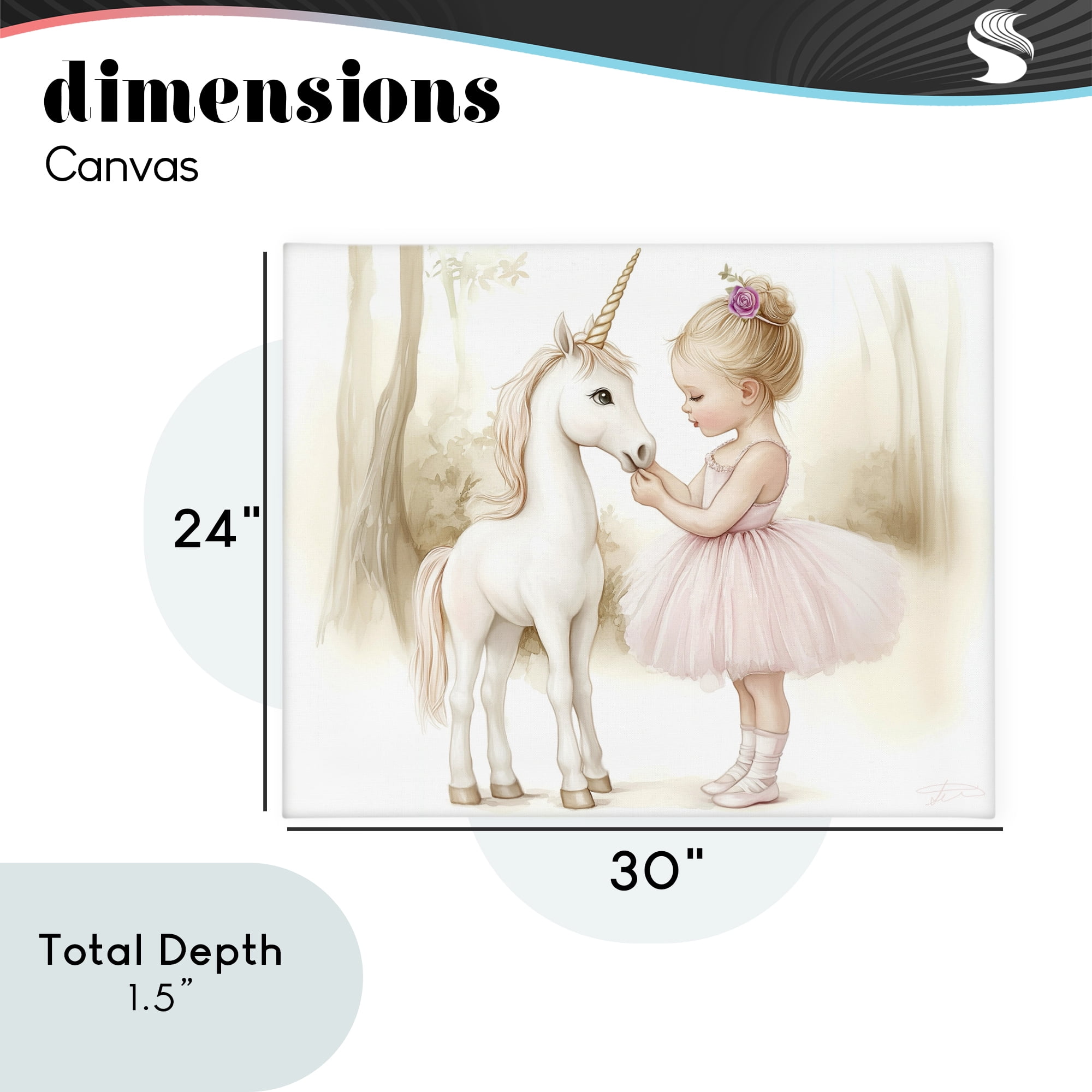 Stupell Industries Girl & Unicorn Friendship Canvas Wall Art, design by Whimsical Wonders