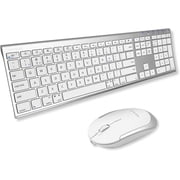 Macally Silent Rechargeable Bluetooth Keyboard and Mouse Combo for Mac - Slim Wireless for MacBook and iMac