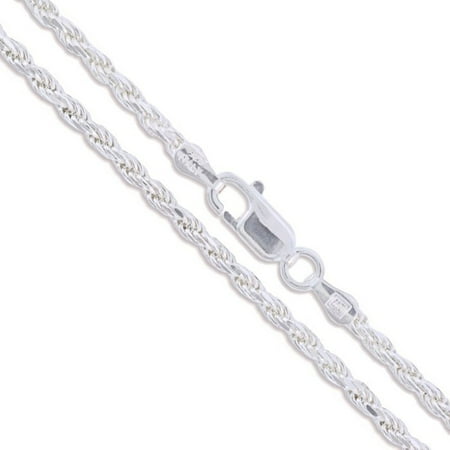 - CHOOSE YOUR WIDTH Sterling Silver 925 Italy Diamond-Cut Rope Chain