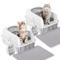 thumbnail image 1 of Caja de arena para gatos Prodigen extra grande de acero inoxidable, paquete de 2, 1 of 8