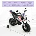 thumbnail image 3 of Costway 12V Licensed Aprilia Kids Ride On Motorcycle Electric Dirt Bike with Light & Music, 3 of 10
