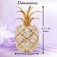 thumbnail image 3 of Matashi  Home Decorative Tabletop Showpiece 24K Gold Plated Crystal Studded Pineapple Ornament with Clear Crystals, 3 of 4