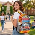 thumbnail image 2 of Xoenoiee Fire Fighting Truck Print 17 Inch Backpack for Kids Boys 17 Inch Clear Backpacks Transparent Large Schoolbag PVC See Through Bookbag Rucksack Satchel for Kindergarten Primary Student, 2 of 7
