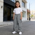 thumbnail image 5 of Kids Cargo Pants With Multiple Pockets for Boys Girls Outdoor Casual Play Everyday Comfortable, 5-6 Years, Grey, 5 of 8