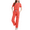 Orange, variant on Women's Scrub Set - V-neck Short-sleeved Comfortable Workwear Set For Doctors And Nurses