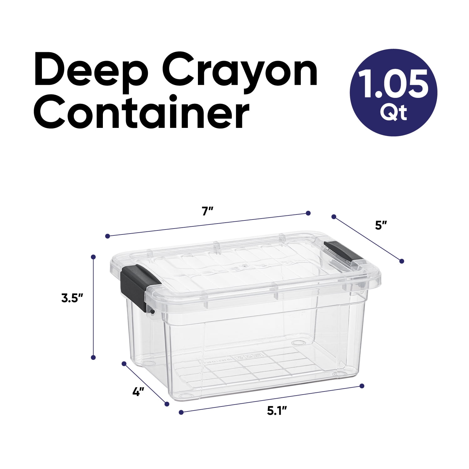 Superio Mini Storage Container Plastic Crayon Box Art Supplies and Sewing Case Stackable Clear Small Organizer for Beads, Stationery, Chalk, and Food, 1.05 Quart, 36 Pack