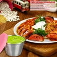thumbnail image 4 of PENGXIANG 6Pcs Salad Dressing Container Condiment Container with Silicone Lid Stainless Steel Condiment Cup Leak-Proof Mini Small Container Portable Condiment Container for Bento Box Picn, 4 of 11