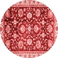 thumbnail image 1 of Ahgly Company Machine Washable Indoor Round Oriental Red Traditional Area Rugs, 4' Round, 1 of 4