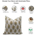 thumbnail image 4 of Fabdivine Block Print Throw Pillow Cover, 16x16 Inch Thick Linen Handmade Cushion Cover, Floral Print Boho Design Mustard Pillow Cover for Sofa and Couch, 4 of 5