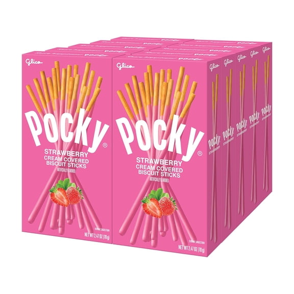 Pocky Strawberry Cream Biscuit Sticks, 10 Pack, 2.47 oz