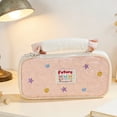 thumbnail image 4 of Cute Polka Dot Pencil Case, Large Capacity Partition Pencil Pouch, Bunny Pattern Tote Pencil Box, for Adults Office Travel Art Supplies, AKLJWH - #15 Pink-1PC, 4 of 6