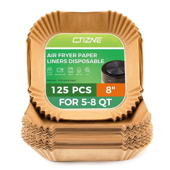Forros de papel desechables Air Fryer, 125 unidades, 20 cm cuadrados