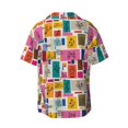 thumbnail image 5 of Uemuo Cute Doodles Pattern Cotton Linen Short Sleeve Shirts,Casual Lightweight Button Down Shirts,Vacation Beach Summer Tops-Large, 5 of 7