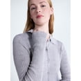 thumbnail image 4 of Free Assembly Women's and Women's Plus Pointelle Trim Cardigan Sweater, Lightweight, Sizes XS-4X, 4 of 5