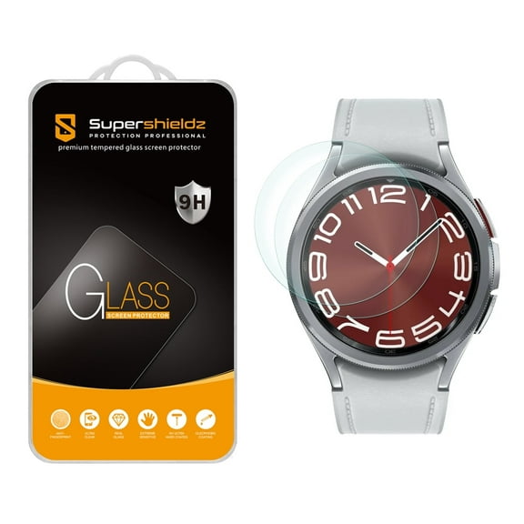 (2 Pack) Supershieldz Designed for Samsung Galaxy Watch 6 Classic (47mm) Tempered Glass Screen Protector, Anti Scratch, Bubble Free