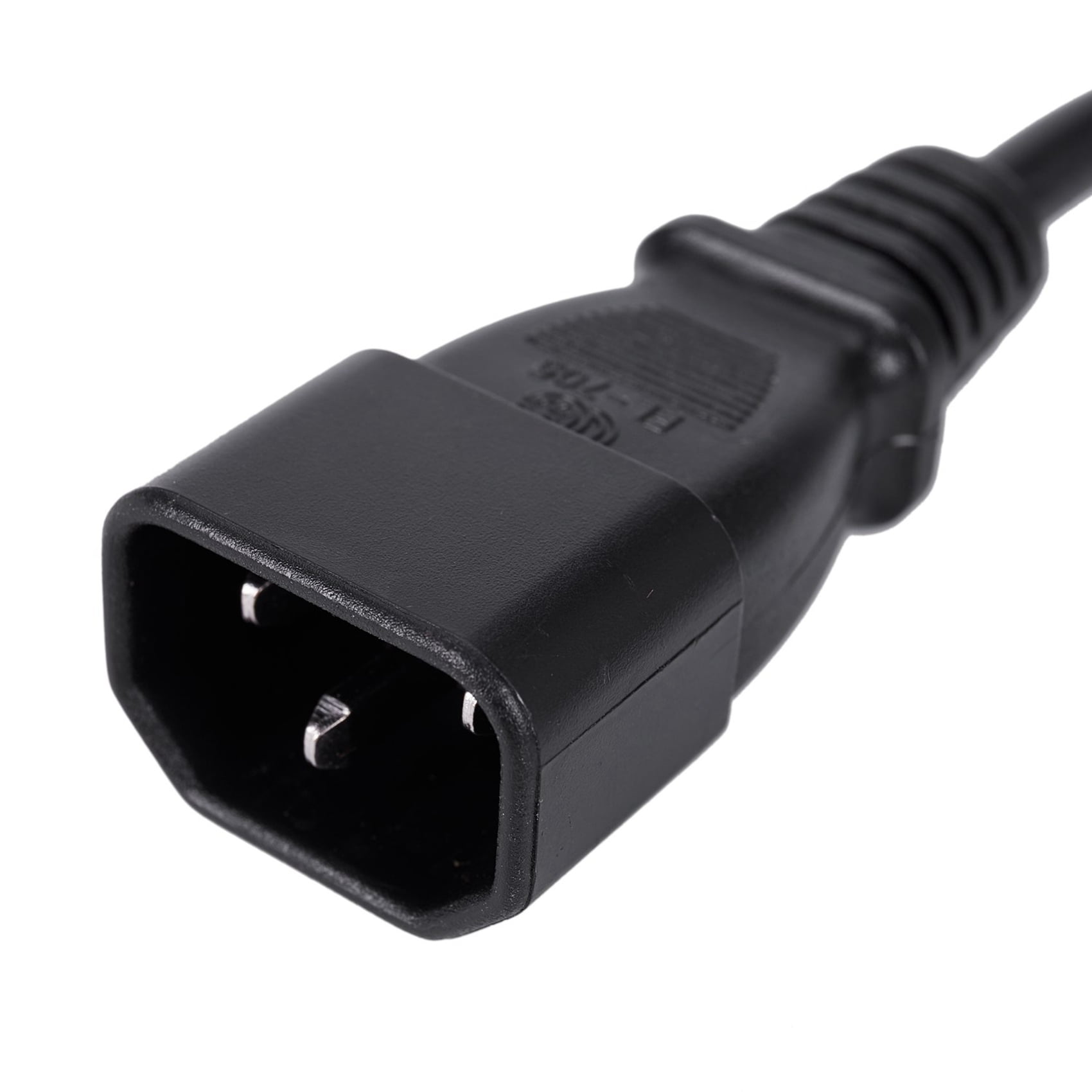 5pcs 1Ft IEC 320 C14 Male Plug to NEMA 5-15R 3 Female PC Power Adapter Cable Black,5 x PC Power Adapter Cable,Black