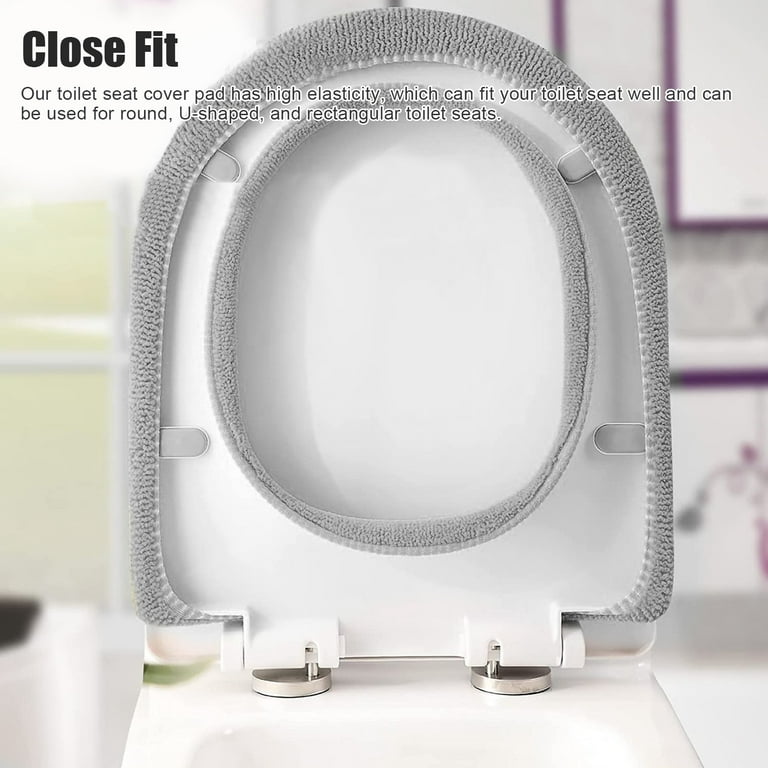 Warm Toilet Seat Cover Pad Gel Toilet Seat Cushion Heat Four Season  Washable Bathroom Seat Cover Pad With Self-Adhesive
