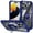 Blue, variant on ShellTech for iPhone 16 Pro Max Case Crystal Clear Cover Anti-Yellow Heavy Duty Acrylic Protective Phone Case with Magnetic Kickstand,Blue