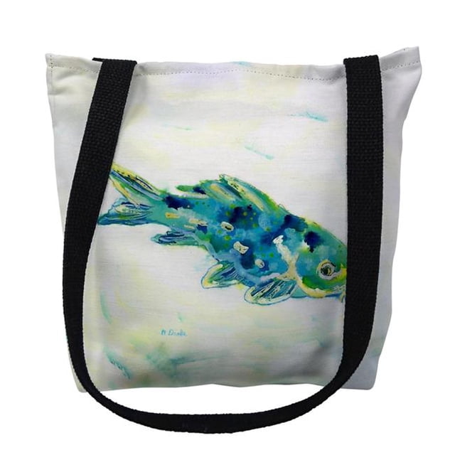 Betsydrake TY136G 18 x 18 in. Blue Koi Tote Bag - Large