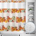 thumbnail image 4 of No Hook Shower Curtain with Built-in Rings - Pumpkins Fall Thanksgiving Washable Waterproof Fabric Bathroom Curtains for Hotel,Rentals, 72 X 72 Inch Long , Farmhouse Autumn Leaves Floral, 4 of 9