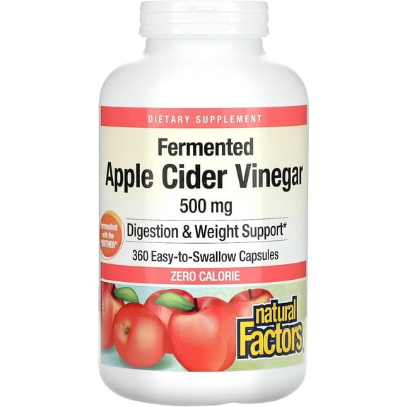 Natural Factors, Apple Cider Vinegar, 500 mg, 360 Capsules