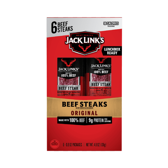 Jack Link's Original Beef Steak Multi-Pack (6 - 0.8 Ounce. Beef Steaks), 4.8 Ounce.