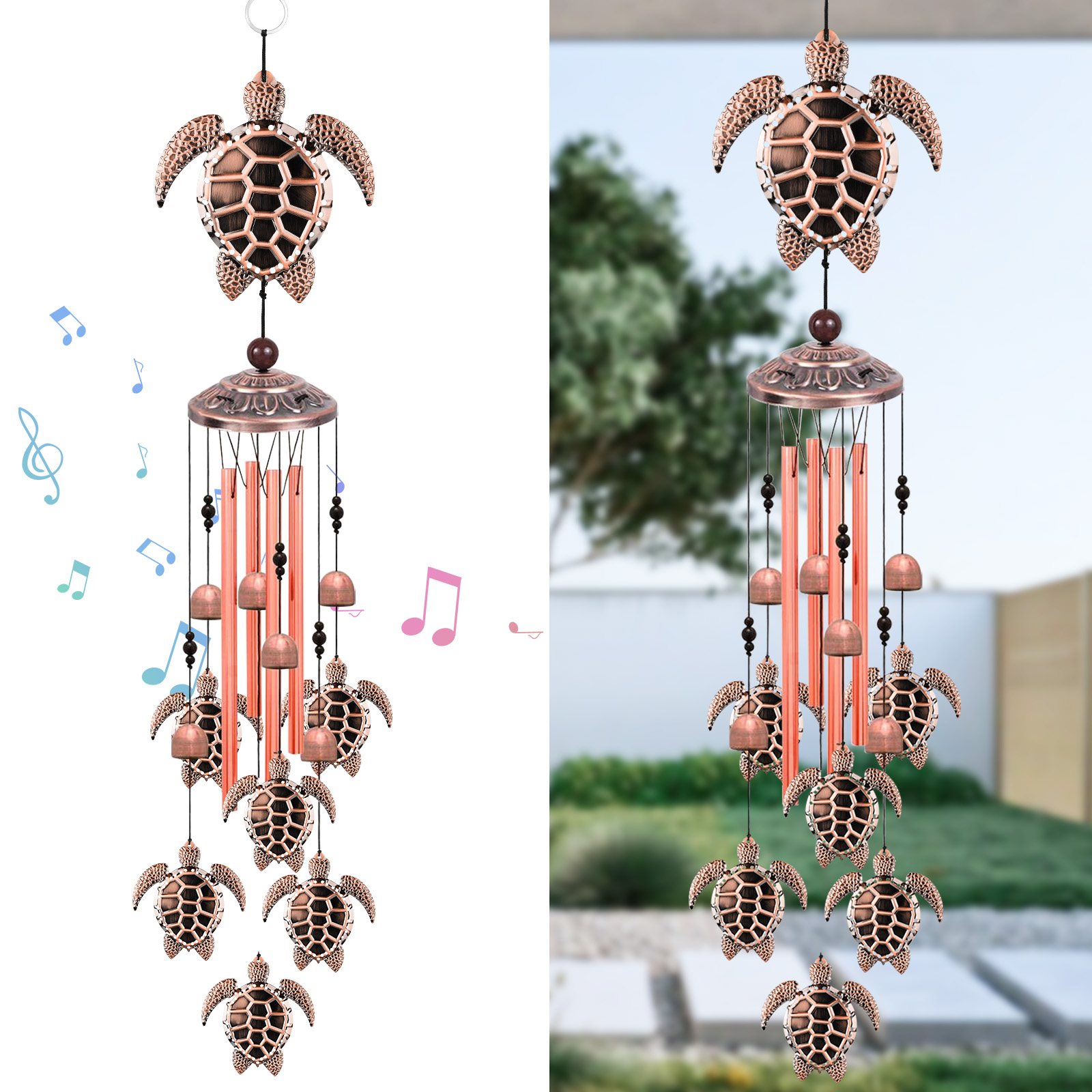 EEEkit Turtle Wind Chimes 33 Inch Retro photo 3
